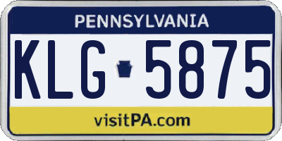 PA license plate KLG5875