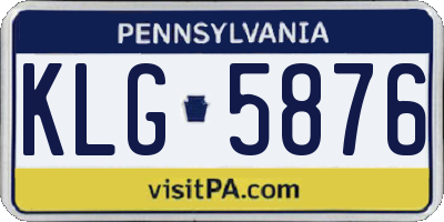 PA license plate KLG5876