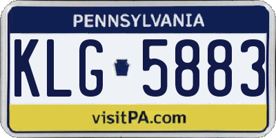 PA license plate KLG5883