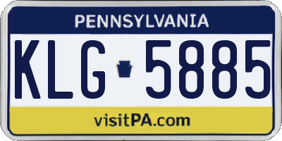PA license plate KLG5885