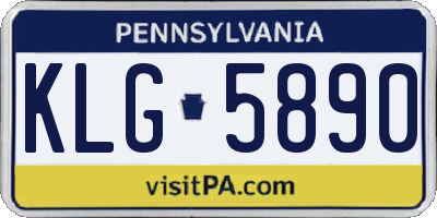 PA license plate KLG5890