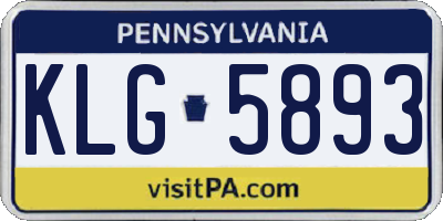 PA license plate KLG5893