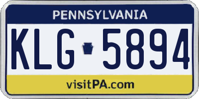PA license plate KLG5894