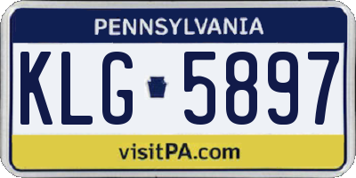 PA license plate KLG5897