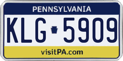 PA license plate KLG5909