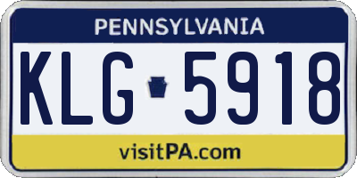 PA license plate KLG5918