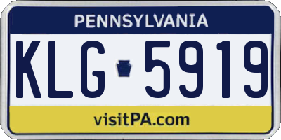 PA license plate KLG5919