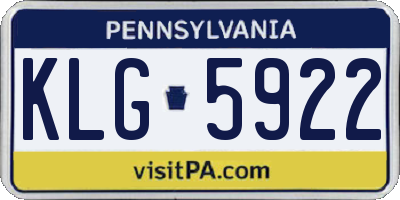 PA license plate KLG5922