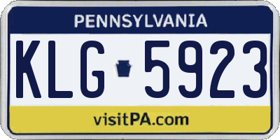 PA license plate KLG5923
