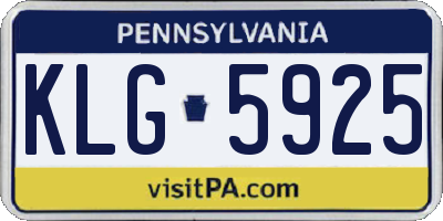 PA license plate KLG5925
