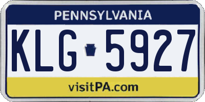 PA license plate KLG5927