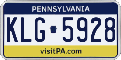 PA license plate KLG5928
