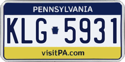 PA license plate KLG5931