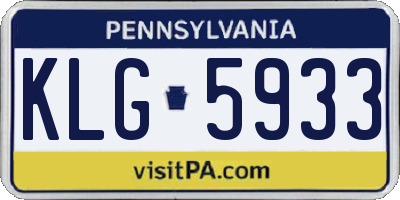 PA license plate KLG5933