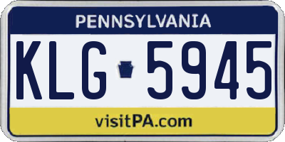 PA license plate KLG5945