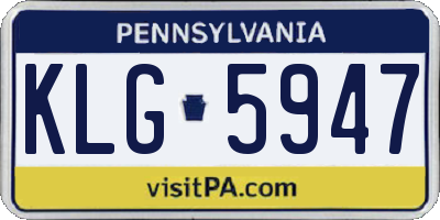 PA license plate KLG5947