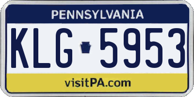PA license plate KLG5953