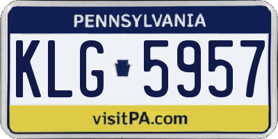 PA license plate KLG5957