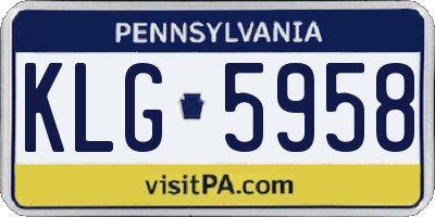 PA license plate KLG5958