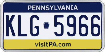 PA license plate KLG5966