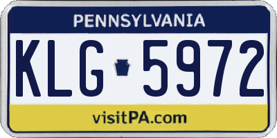 PA license plate KLG5972