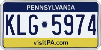 PA license plate KLG5974