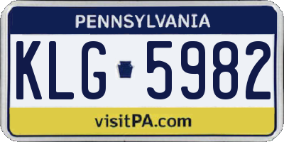 PA license plate KLG5982