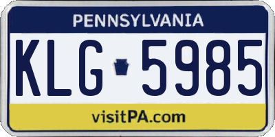PA license plate KLG5985