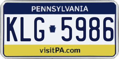 PA license plate KLG5986