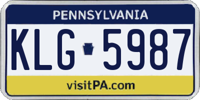 PA license plate KLG5987