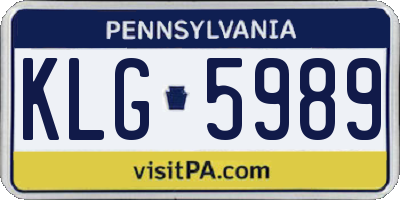 PA license plate KLG5989