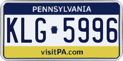 PA license plate KLG5996