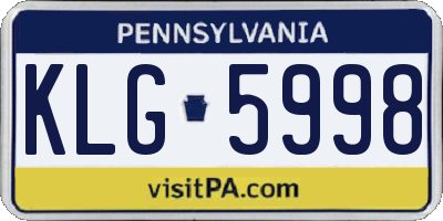 PA license plate KLG5998