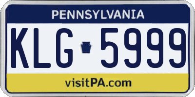 PA license plate KLG5999