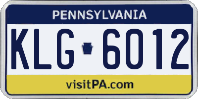 PA license plate KLG6012
