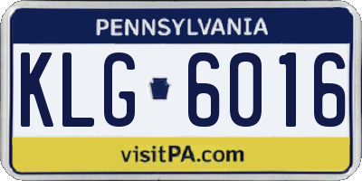 PA license plate KLG6016