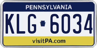 PA license plate KLG6034