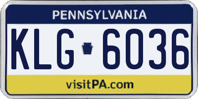 PA license plate KLG6036