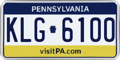 PA license plate KLG6100