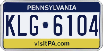 PA license plate KLG6104