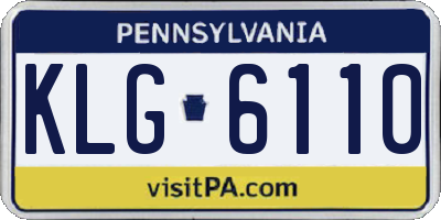 PA license plate KLG6110