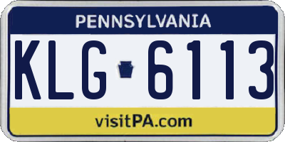 PA license plate KLG6113