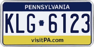 PA license plate KLG6123