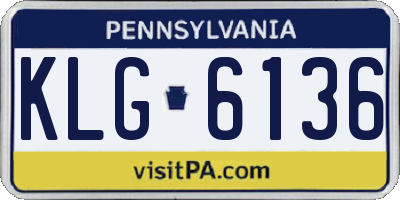 PA license plate KLG6136