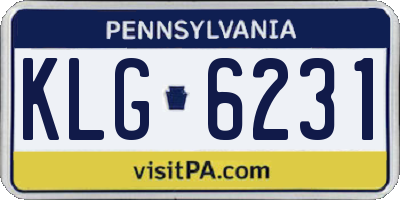 PA license plate KLG6231