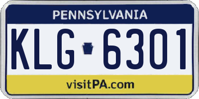 PA license plate KLG6301