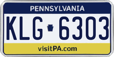 PA license plate KLG6303