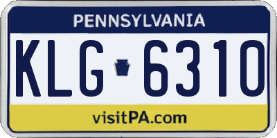 PA license plate KLG6310