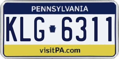 PA license plate KLG6311