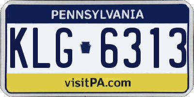 PA license plate KLG6313